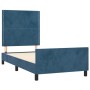 Estructura cama con cabecero terciopelo azul oscuro 90x190 cm de , Camas y somieres - Ref: Foro24-3125670, Precio: 129,12 €, ...