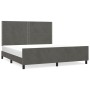 Estructura cama con cabecero terciopelo gris oscuro 180x200 cm de , Camas y somieres - Ref: Foro24-3125709, Precio: 212,65 €,...