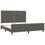 Estructura cama con cabecero terciopelo gris oscuro 180x200 cm de , Camas y somieres - Ref: Foro24-3125709, Precio: 212,65 €,...