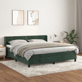 Cama box spring con colchón terciopelo verde oscuro 180x200 cm de , Camas y somieres - Ref: Foro24-3130916, Precio: 536,33 €,...