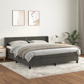 Cama box spring con colchón terciopelo gris oscuro 180x200 cm de , Camas y somieres - Ref: Foro24-3130914, Precio: 522,38 €, ...