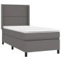Cama box spring con colchón cuero sintético gris 80x200 cm de , Camas y somieres - Ref: Foro24-3132409, Precio: 320,18 €, Des...