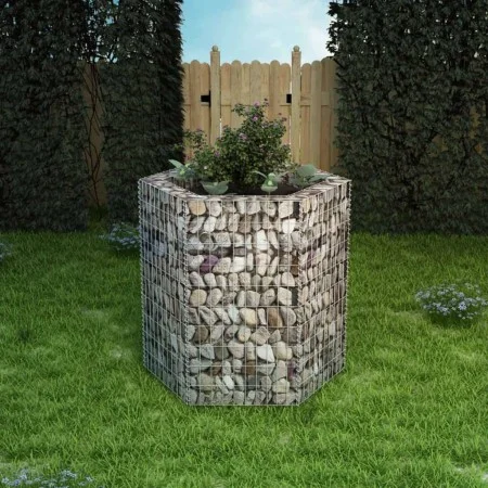 Arriate hexagonal de gaviones 100x90x100 cm de vidaXL, Maceteros y jardineras - Ref: Foro24-142533, Precio: 74,63 €, Descuent...