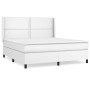 Cama box spring con colchón cuero sintético blanco 180x200 cm de , Camas y somieres - Ref: Foro24-3132454, Precio: 639,68 €, ...