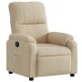 Sillón reclinable eléctrico tela de microfibra color crema en Sillones | Comprar online en Foru.es