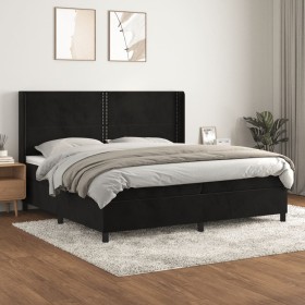 Cama box spring con colchón terciopelo negro 200x200 cm de , Camas y somieres - Ref: Foro24-3132641, Precio: 621,70 €, Descue...