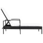 Tumbona con cojín de ratán sintético negro de vidaXL, Tumbonas - Ref: Foro24-42942, Precio: 147,41 €, Descuento: %