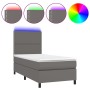 Cama box spring y colchón LED cuero sintético gris 90x190 cm de , Camas y somieres - Ref: Foro24-3135859, Precio: 330,04 €, D...