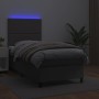 Cama box spring y colchón LED cuero sintético gris 90x190 cm de , Camas y somieres - Ref: Foro24-3135859, Precio: 330,04 €, D...