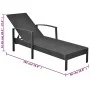 Tumbona con cojín de ratán sintético negro de vidaXL, Tumbonas - Ref: Foro24-42942, Precio: 145,55 €, Descuento: %