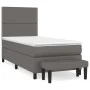 Box spring bed with gray synthetic leather mattress 80x200 cm by , Beds and slatted bases - Ref: Foro24-3137573, Price: 346,1...