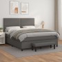 Cama box spring con colchón cuero sintético gris 180x200 cm de , Camas y somieres - Ref: Foro24-3137621, Precio: 644,92 €, De...