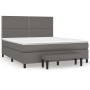 Cama box spring con colchón cuero sintético gris 180x200 cm de , Camas y somieres - Ref: Foro24-3137621, Precio: 644,92 €, De...
