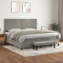 Cama box spring con colchón terciopelo gris claro 200x200 cm de , Camas y somieres - Ref: Foro24-3137803, Precio: 676,74 €, D...