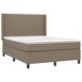 Cama box spring colchón y luces LED tela gris taupe 140x190 cm de , Camas y somieres - Ref: Foro24-3138153, Precio: 519,04 €,...