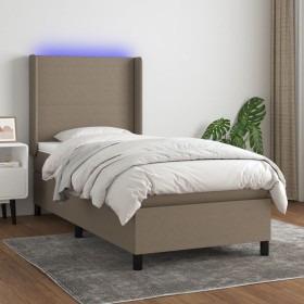 Cama box spring colchón y luces LED gris taupe 80x200 cm de , Camas y somieres - Ref: Foro24-3138113, Precio: 371,87 €, Descu...