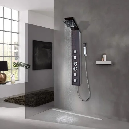 Brown Glass Shower Panel System by vidaXL, Jet nozzles for bathtubs and showers - Ref: Foro24-142374, Price: 147,66 €, Discou...