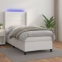 Cama box spring y colchón LED cuero sintético blanco 90x200 cm de , Camas y somieres - Ref: Foro24-3139302, Precio: 348,77 €,...