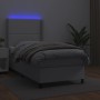 Cama box spring y colchón LED cuero sintético blanco 90x200 cm de , Camas y somieres - Ref: Foro24-3139302, Precio: 348,77 €,...