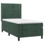 Cama box spring colchón y LED terciopelo verde oscuro 90x200 cm de , Camas y somieres - Ref: Foro24-3139484, Precio: 346,81 €...