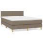 Cama box spring con colchón tela gris taupe 140x190 cm de , Camas y somieres - Ref: Foro24-3140453, Precio: 448,14 €, Descuen...