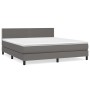 Cama box spring con colchón cuero sintético gris 180x200 cm de , Camas y somieres - Ref: Foro24-3141081, Precio: 532,45 €, De...
