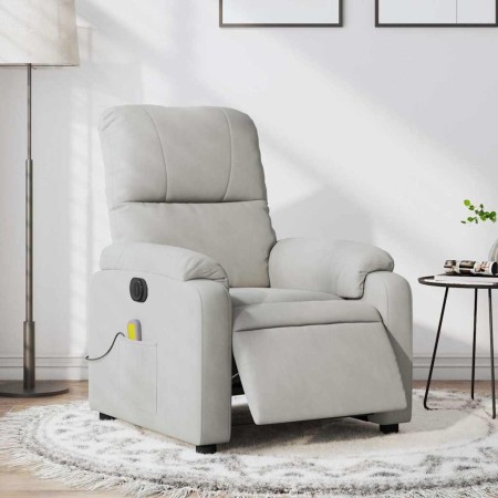 Sillón reclinable masaje eléctrico tela microfibra gris claro en Sillones | Comprar online en Foru.es