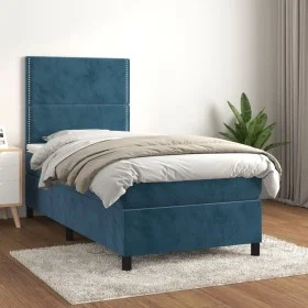 Boxspringbett mit dunkelblauer Samtmatratze 90x200 cm von , Betten und Lattenroste - Ref: Foro24-3142945, Preis: 338,53 €, Ra...