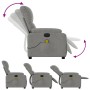 Sillón reclinable masaje eléctrico tela microfibra gris claro en Sillones | Comprar online en Foru.es