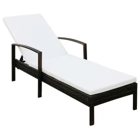 Lounger with brown synthetic rattan cushion by vidaXL, Loungers - Ref: Foro24-42941, Price: 115,13 €, Discount: %