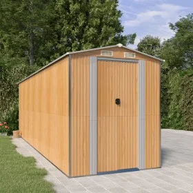 Cobertizo jardín acero galvanizado marrón claro 192x606x223 cm de , Cobertizos - Ref: Foro24-3147476, Precio: 744,09 €, Descu...