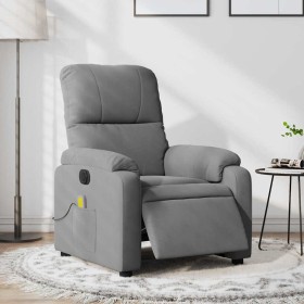 Sillón reclinable masaje eléctrico tela microfibra gris oscuro en Sillones | Comprar online en Foru.es