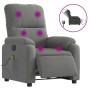 Sillón reclinable masaje eléctrico tela microfibra gris oscuro en Sillones | Comprar online en Foru.es