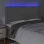 Cabecero con luces LED cuero sintético gris 160x5x118/128 cm de , Cabeceros y pies de cama - Ref: Foro24-3122384, Precio: 110...