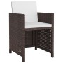 Set comedor de jardín 11 pzas y cojines ratán sintético marrón de vidaXL, Conjuntos de jardín - Ref: Foro24-42548, Precio: 86...