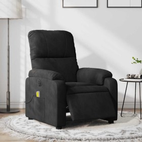 Sillón reclinable de masaje eléctrico tela de microfibra negro en Sillones | Comprar online en Foru.es
