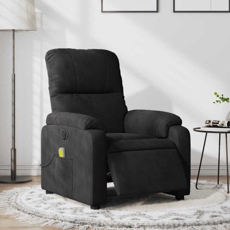 Sillón reclinable de masaje eléctrico tela de microfibra negro en Sillones | Comprar online en Foru.es