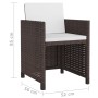 Set comedor de jardín 11 pzas y cojines ratán sintético marrón de vidaXL, Conjuntos de jardín - Ref: Foro24-42548, Precio: 86...
