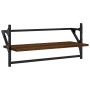 Estantes de pared con barras 2 uds marrón roble 65x25x30 cm de , Estantes y estanterías - Ref: Foro24-836247, Precio: 26,75 €...