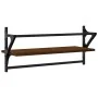 Estantes de pared con barras 2 uds marrón roble 65x25x30 cm de , Estantes y estanterías - Ref: Foro24-836247, Precio: 26,47 €...