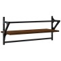 Estantes de pared con barras 2 uds marrón roble 65x25x30 cm de , Estantes y estanterías - Ref: Foro24-836247, Precio: 26,75 €...