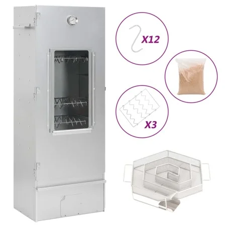 Horno ahumador de BBQ con generador humo frío acero galvanizado de , Barbacoas - Ref: Foro24-3200754, Precio: 208,48 €, Descu...