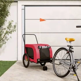 Pet Bicycle Trailer Iron Oxford Cloth Red Black by , pet strollers - Ref: Foro24-94027, Price: 88,45 €, Discount: %