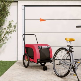 Remolque de bicicleta mascotas hierro tela Oxford rojo negro de , Cochecitos para mascotas - Ref: Foro24-94027, Precio: 92,37...