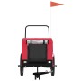Remolque de bicicleta mascotas hierro tela Oxford rojo negro de , Cochecitos para mascotas - Ref: Foro24-94027, Precio: 92,37...