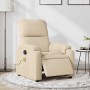 Sillón reclinable masaje eléctrico tela microfibra color crema en Sillones | Comprar online en Foru.es
