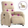 Sillón reclinable masaje eléctrico tela microfibra color crema en Sillones | Comprar online en Foru.es