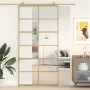 Golden sliding door made of transparent ESG glass and aluminum by , Doors for the home - Ref: Foro24-155168, Price: 173,95 €,...