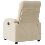 Sillón reclinable masaje eléctrico tela microfibra color crema en Sillones | Comprar online en Foru.es