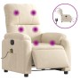 Sillón reclinable de masaje eléctrico tela de microfibra beige en Sillones | Comprar online en Foru.es